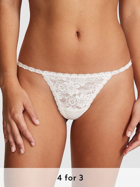 Coconut White G String Lace Knickers (162244) | £9