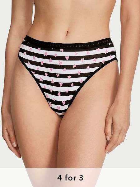 Black And White Heart Stripe Brief Knickers (162554) | £9