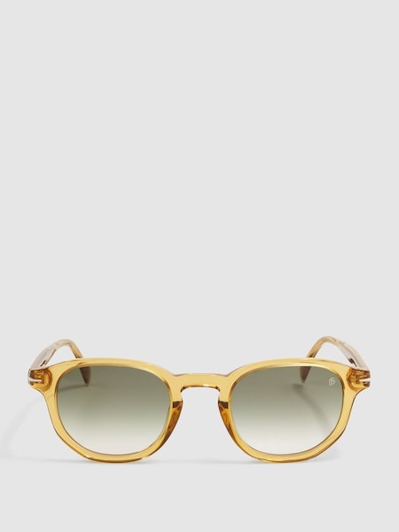 Eyewear by David Beckham Round Sunglasses in Yellow (172131) | £149