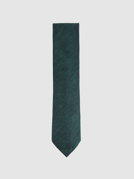 Textured Silk Blend Tie in Hunting Green (172466) | £68