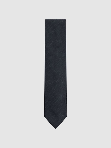 Textured Silk Blend Tie in Indigo (172802) | £68