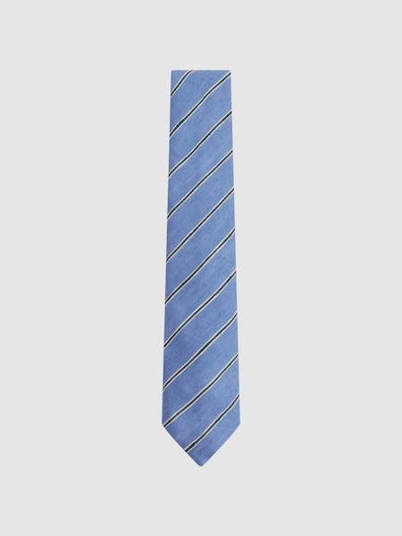 Silk Blend Textured Tie in Sky Blue (173075) | £68