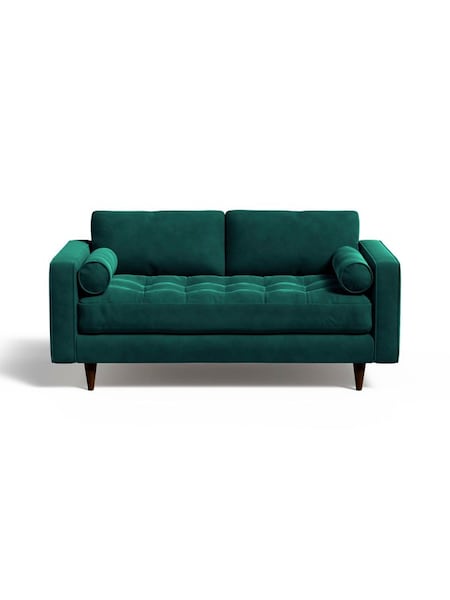 Scott 2 Seater Sofa in Matt Velvet Teal Green (173411) | £999