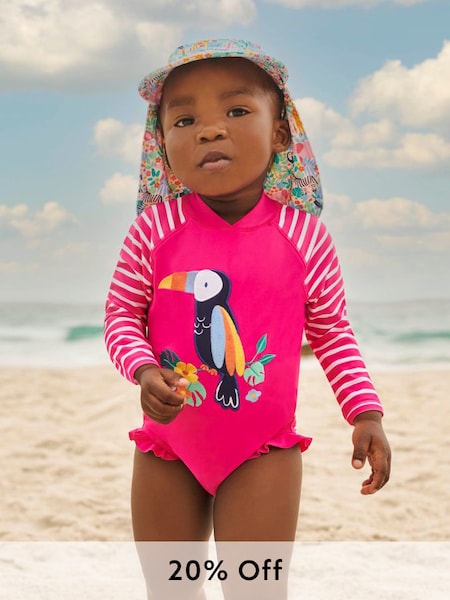 UPF 50 Long Sleeve Swimsuit in Pink (178508) | £21