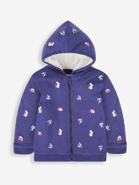 Navy Girls' Mouse Embroidered Cosy Hoodie (180110) | £28