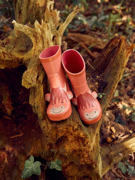 Highland Cow Wellies in Rust (182673) | £22.50