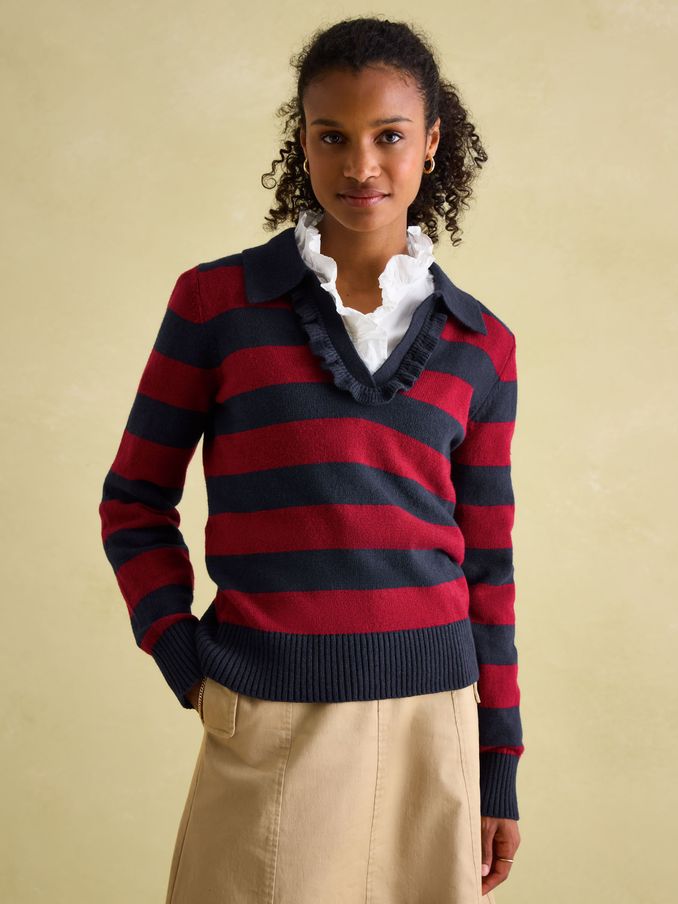 Jumpers with shirt collars ladies best sale