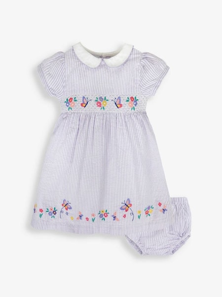 Lilac Butterfly Appliqué Smocked Dress (186549) | £16