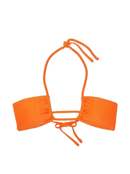 Sunset Orange Fishnet Cross Over Swim Bikini Top (187195) | £25