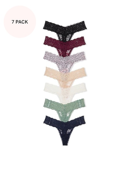 Blue/Red/Black/Nude/White/Green Thong Knickers Multipack (187801) | £35