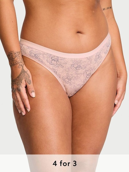 Pink Floral Outline Bikini Knickers (187847) | £9