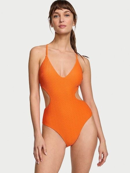 Sunset Orange Fishnet Swimsuit (188183) | £45