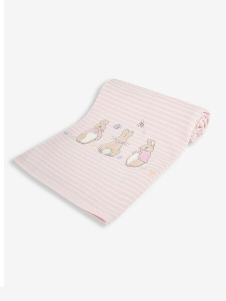 Flopsy Bunny Embroidered Jersey Shawl in Pink (188523) | £21