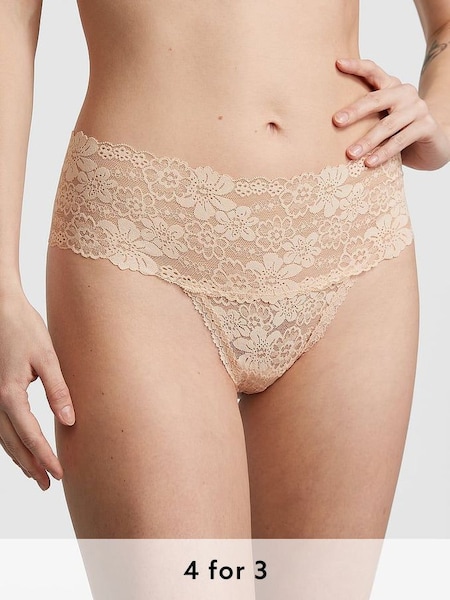 Marzipan Nude Hipster Thong Lace Knickers (189433) | £9