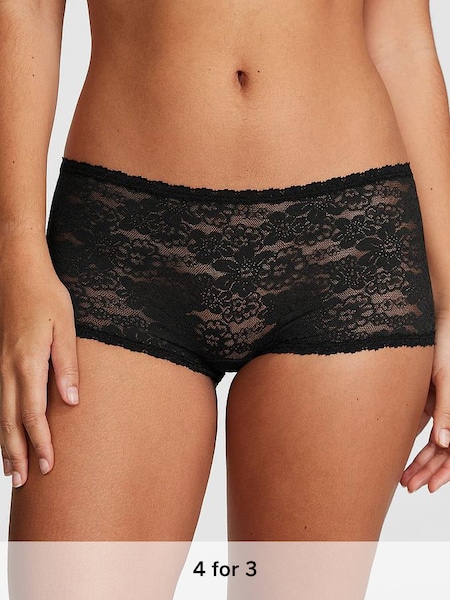 Pure Black Lace Short Knickers (189629) | £9