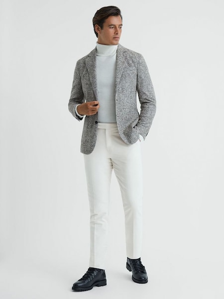 Slim Fit Moleskin Trousers in Off White (211765) | £78