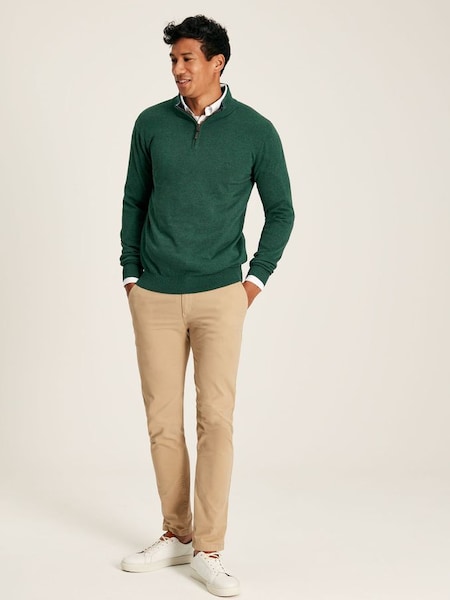 Hillside Green Knitted Quarter Zip Jumper (232851) | £59.95