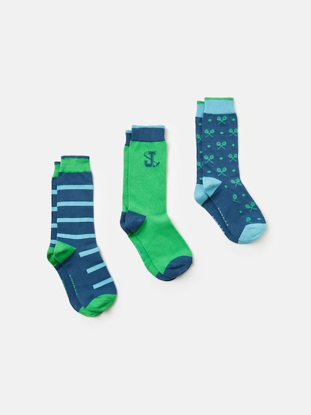 Striking Blue/Green Pack of Three Socks (240164) | £19.95