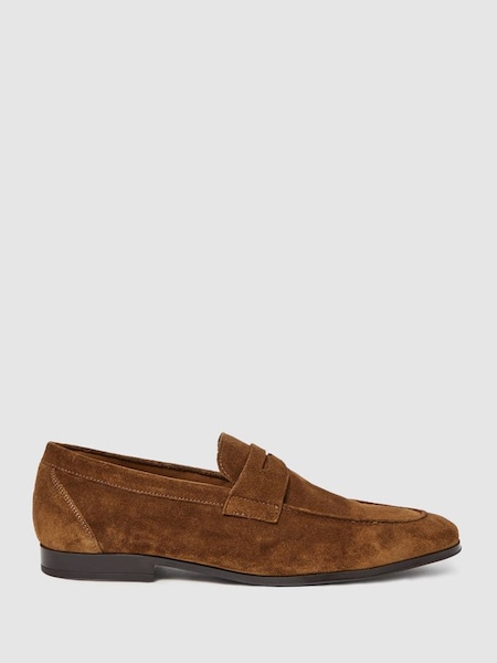 Suede Slip On Loafers in Tan (257848) | £178