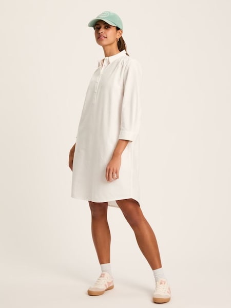 Marlowe White Shirt Dress with Nehru Collar (277514) | £59.95