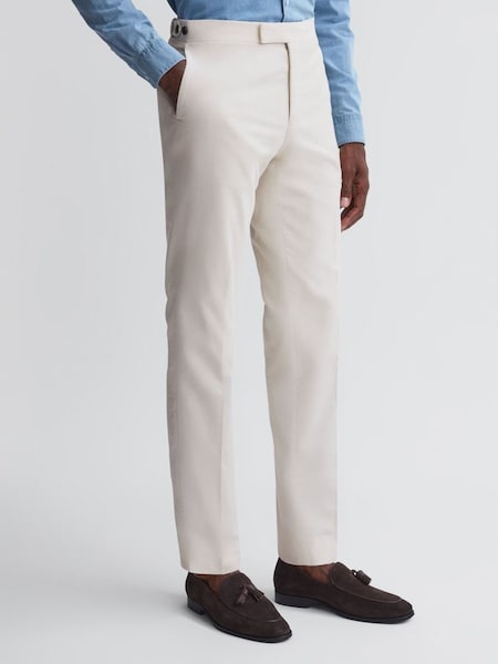 Slim Fit Corduroy Trousers in Ecru (278738) | £70