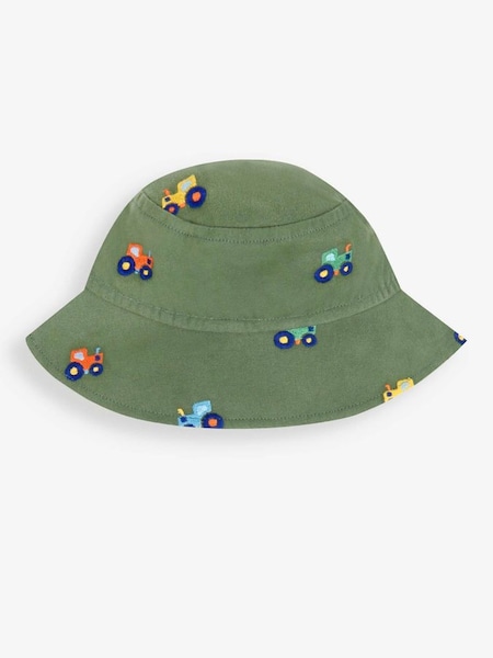 Tractor Embroidered Twill Sun Hat in Khaki (288102) | £4