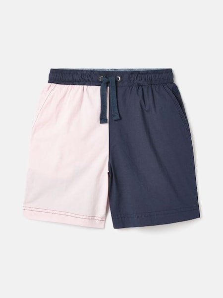 Quayside Navy & Pink Elastic Waist Chino Shorts (293264) | £26.95 - £29.95