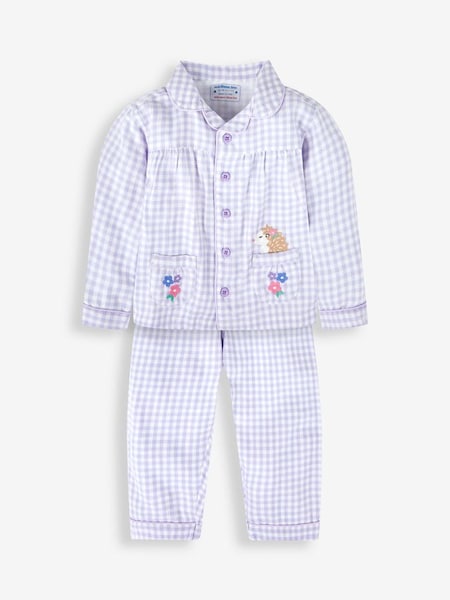 Hedgehog Classic Check Pyjamas in Lilac (303440) | £21