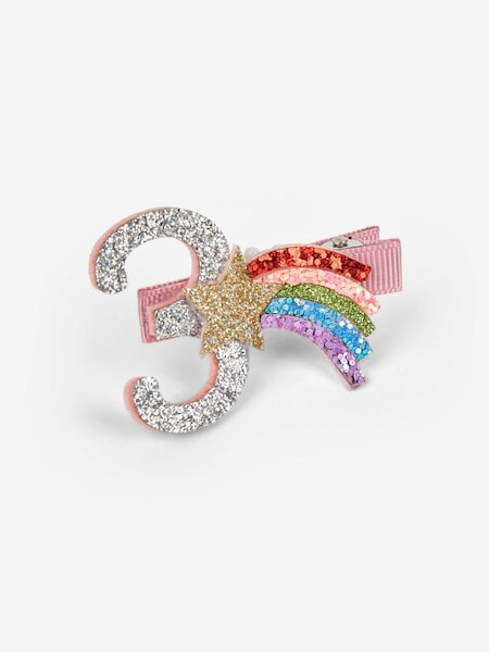 Pink 3 Birthday Glitter Clip (306646) | £5.50