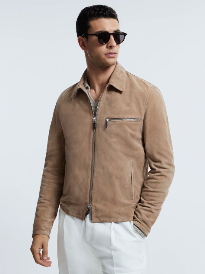 Reiss sale leather jacket store