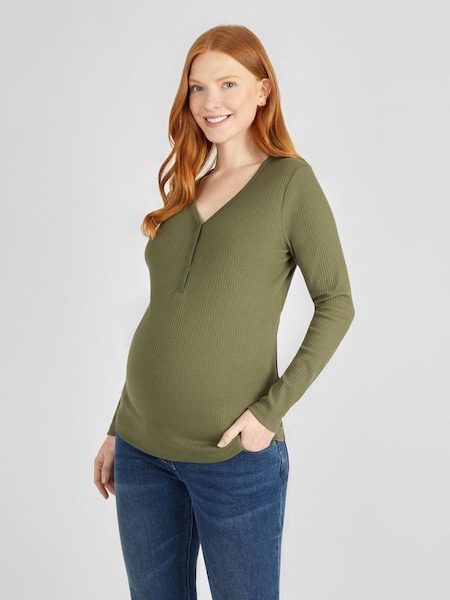 Khaki Ribbed Jersey Maternity Top (310702) | £27