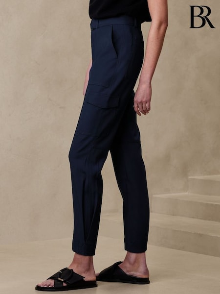 Banana Republic Blue Slim Refined Stretch Cargo Trousers (311495) | £95
