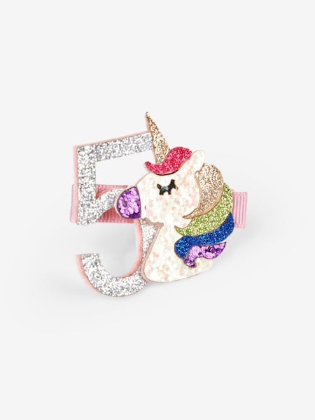 Pink 5 Birthday Glitter Clip (314058) | £5.50