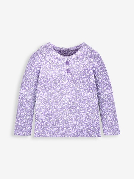 Ditsy Floral Peter Pan Top in Lilac (314299) | £10