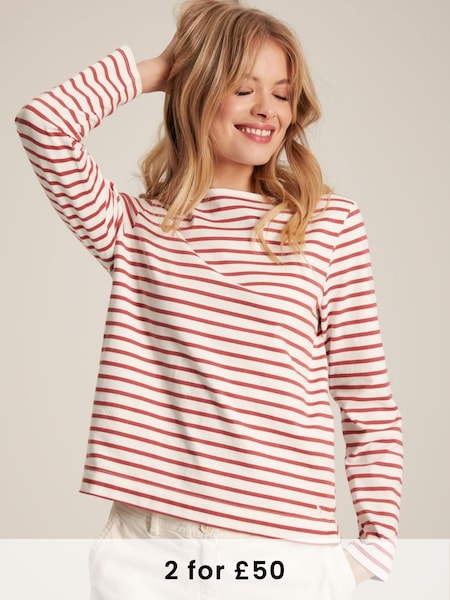 Harbour Pink Striped Long Sleeve Breton Top (322622) | £29.95