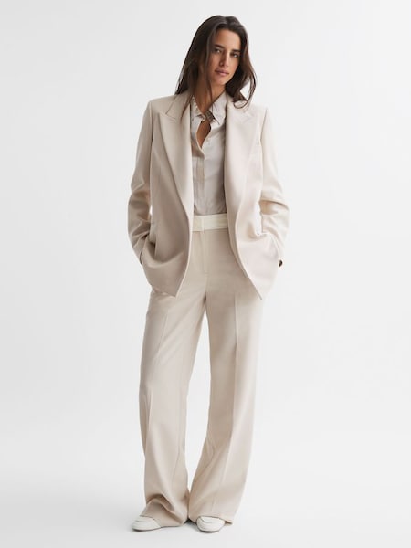 Petite Tailored Fit Single Breasted Suit Blazer in Neutral (322960) | £98