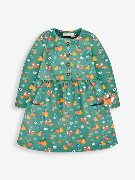 Green Fox & Fruit Girls' Button Front Dress (331151) | £23.50