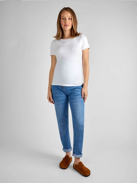 Slim Boyfriend Maternity Jeans in Light Wash (331762) | £39
