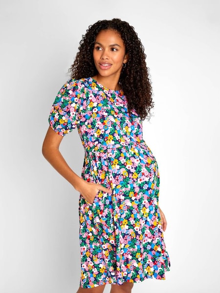 Print Maternity & Nursing Dress in Multi (333920) | £42