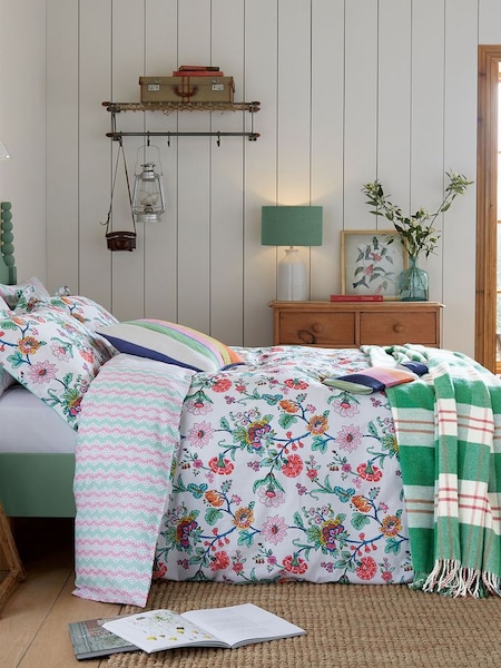 White Indienne Floral Duvet Cover and Pillowcase Set (337138) | £55 - £95
