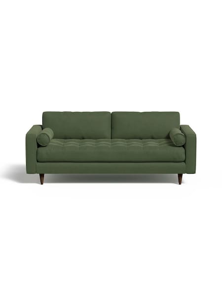 Scott 3 Seater Sofa in Matt Velvet Grass Green (338279) | £1,099