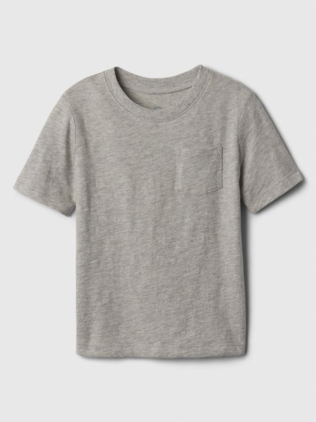 Grey Crew Neck Pocket Short Sleeve T-Shirt (Newborn-5yrs) (340223) | £6