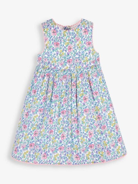 Meadow Floral Print Summer Dress in White (342244) | £12