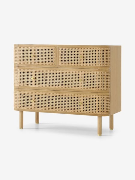 Ankhara Chest of Drawers in Natural Oak and Rattan (351658) | £799