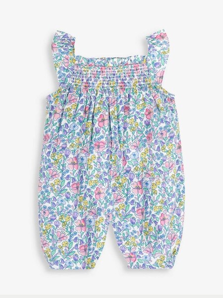 Meadow Floral Print Sunsuit in White (356892) | £14