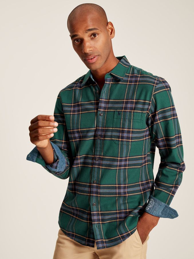 Dark green discount check shirt