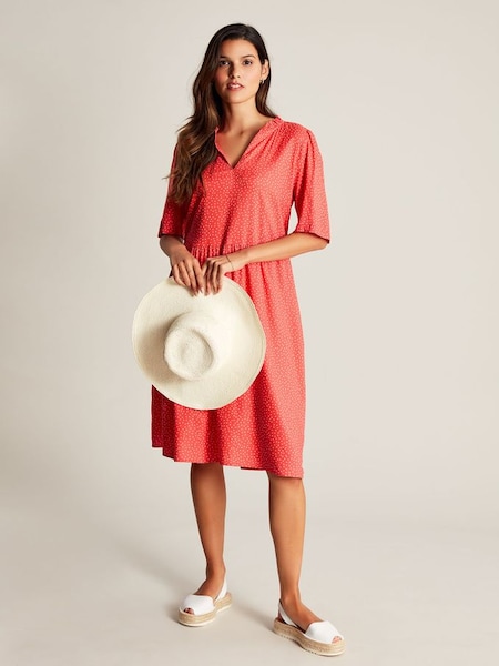 Lotty Red Frill Neckline Short Dress (372293) | £18