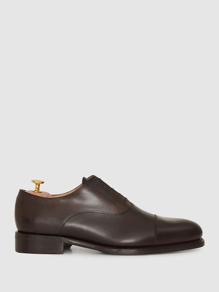 Oscar Jacobson Leather Oxford Shoes in Dark Brown (374779) | £369