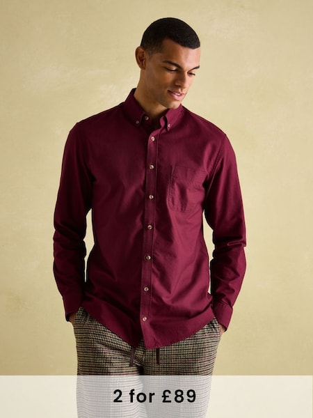 Oxford Burgundy Long Sleeve Classic Fit Shirt (376669) | £44.95