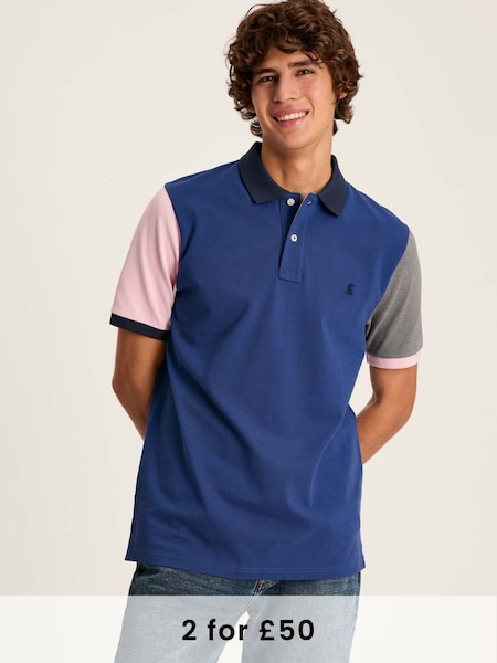 Woody Blue Colourblock Classic Fit Polo Shirt (378473) | £34.95